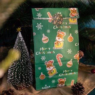 Bolsa de caramelo de navidad hermoso ambiental papel Kraft bolsa de papel Kraft bolsas de navidad (2)