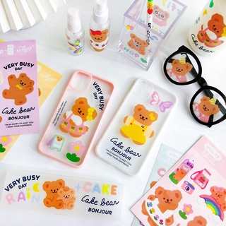 1 Sheet PVC Sticker Cute Cartoon Cake Bear Series DIY Decoration Creative Supplies