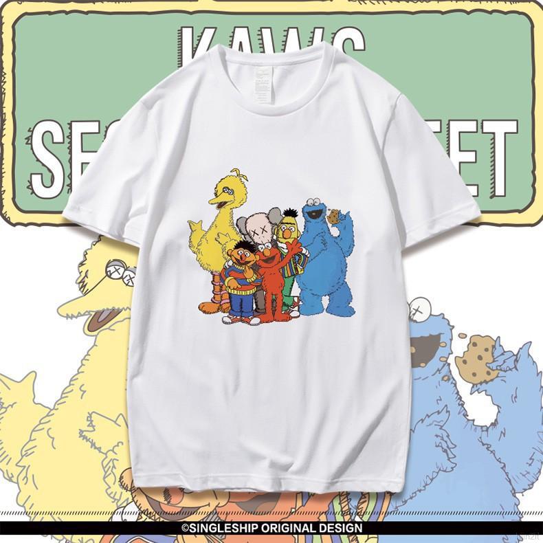 in2it : Ins Super Fire Kaws Street Dibujos Animados Infantil Pareja Camisa