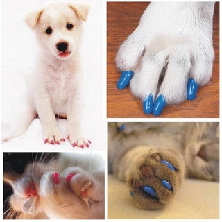 TOPPERS 20 unids/set suave gato pata de uñas tapa de Mult-color mascota aseo perro garras cubre nuevo pegamento protector no tóxico silicona/Multicolor (9)