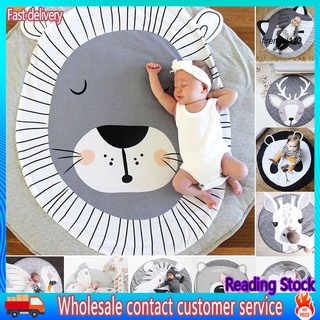 FI* 90cm algodón Panda ciervo redondo bebé bebé juego de rastreo alfombra alfombra decoración de la habitación (1)