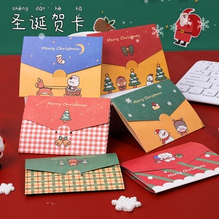 <24h delivery> w&g de dibujos animados de navidad tarjeta de felicitación diy plegable pequeña tarjeta de mensaje