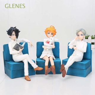 GLENES Collectible Figure Model Toys PVC Anime Model Emma Action Figurine Norman Miniatures Collection Model Desktop Decorations Home Ornaments Emma The Promised Neverland