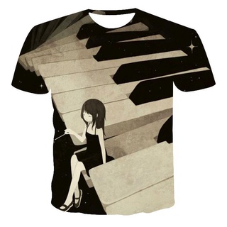 Kid New T S S T Piano Pattern Printing S T Handsome Tshirt