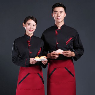 Chef uniforme ropa de manga larga Unisex servicio de alimentos chamarra de cocina abrigo de cocina