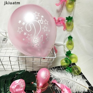 Jkiuatm 10pcs Happy Birthday Printed 2 Latex Balloons for 2 Years Old Birthday Party Decorations MX