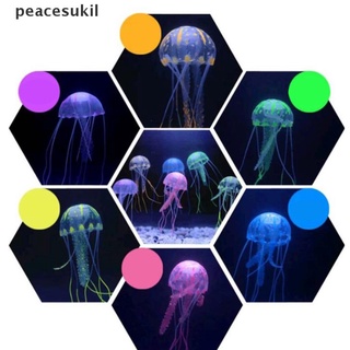 [peacesukil] Glowing Effect Fish Action figure Tank Decoration Aquarium Artificial Jellyfish [peacesukil]