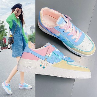 Zapatos de mujer en polvo azul color caramelo zapatos deportivos versión coreana todo fósforo (2)