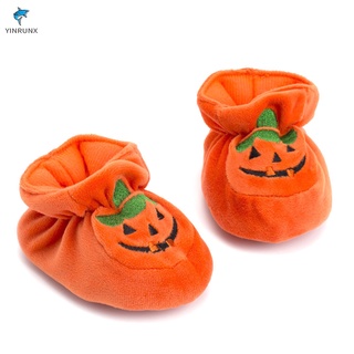 Walkers 1 par de niños zapatos de bebé calabaza mantener caliente antideslizante primeros pasos aprender transpirable para Halloween (2)