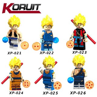 XP023 Xeno Goku Compatible with Lego Minifigures Dragon Ball Frieza Son Goku Vegeta Broli Jiren Toppo Building Blocks Kids Toys