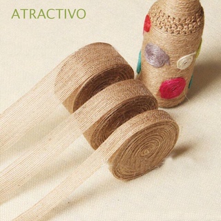 atractivo 5m 10m cuerda de artesanía suministros de boda correa de yute arpillera cinta fiesta natural vintage diy decoración de lino