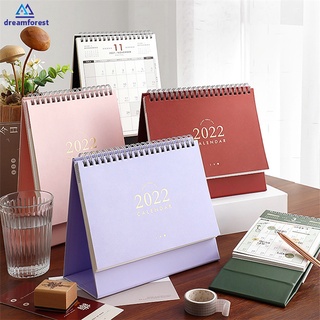 2022 Desktop Calendar Decorative Coil Weekly Monthly Schedule Table Planner Yearly Agenda Organizer for School Office Supplies