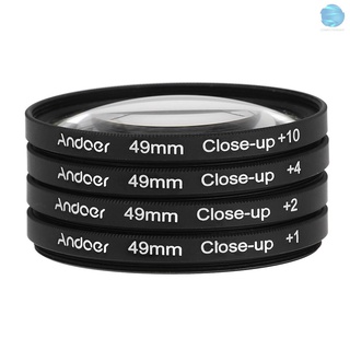 [COM] Andoer 49mm Macro Close-Up filtro Set +1 +2 +4 +10 con bolsa para Nikon Canon Sony DSLRs