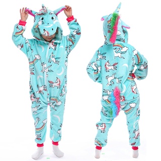 Los niños de invierno Animal pijamas de los niños de unicornio ropa de dormir Kigurumi Onesies para niños niñas manta durmiente bebé disfraz (2)