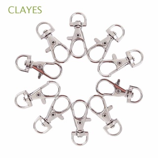 CLAYES Bag Belt Key Ring 10pcs/lot Jewelry Making Keychain Clips DIY Lobster Clasp Swivel Silver Color Split Key Hooks/Multicolor