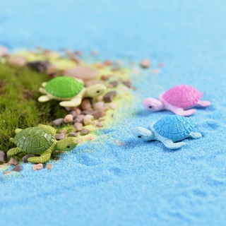 preston casa de muñecas micro paisaje diy bonsai decoración miniaturas figura 4piezas de dibujos animados mini estatua tortuga decoración de hadas jardín/multicolor (3)