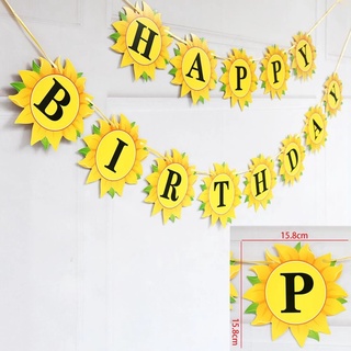 13 unids/set creativo girasol feliz cumpleaños bandera decoración de fiesta