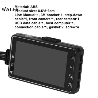 <wales> Abs motocicleta DVR 3 pulgadas 720P Dashcam con Sensor de gravedad cámaras duales para Motocross (3)