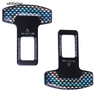 [Utilizando] 2 X Universal De Fibra De Carbono De Seguridad Del Coche Cinturón Hebilla De Alarma Tapón Clip Abrazadera Venta Caliente