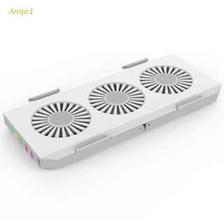 Anqo1 Gaming Laptop Cooler Powerful Air Flow 3 Fan RGB LED Light 4500RPM Portable
