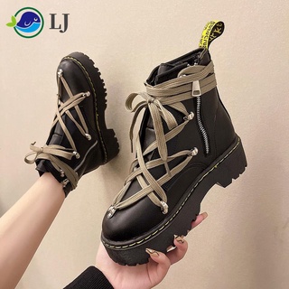 ✢British style Martin boots women s autumn 2021 new thick-soled heightened short boots net red Korean version of the wild fried street motorcycle boots