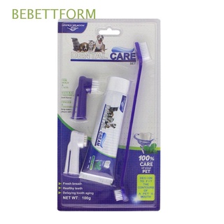 BEBETTFORM 4pcs Kit de limpieza dental para mascotas Cepillo de dientes para mascotas Herramienta de limpieza de dientes para perros Juego de pasta de dientes para mascotas Cepillo de dientes para perros Cepillo de dientes para mascotas (1)