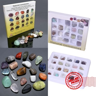 Set Of 20 Healing Crystal Natural Gemstone Polished Stone Collection Chakra Kits S5N6