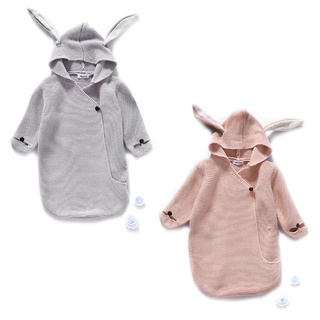 Mantas de bebé recién nacido de punto cubiertas de conejo oreja fotografía conejito estilo envolver envoltura