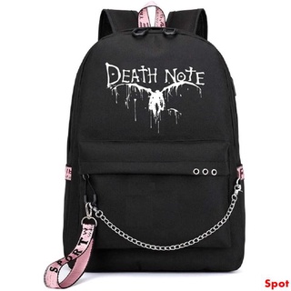 spot ❀ [KIRA] Anime Japonés Death Note Cosplay Bookbag Daypack Bolsa De Ordenador Portátil Mochila Escolar Con Puerto De Carga USB/108356171