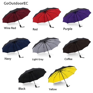 [GoOutdoorEC] Windproof Automatic Double Umbrella Rain Women 3Fold 10 Bone Business Umbrella Hot Sale