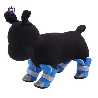 caere 4pcs reflectante perro cachorro zapatos pomeranian teddy bichon botas de suela suave para mascotas (9)