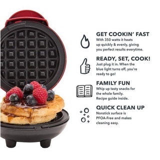 mini waffle maker home mini waffle maker aleación de aluminio para desayuno almuerzo adecuado para gofres independientes 1 pieza