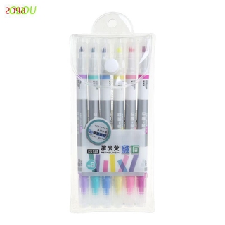 CLOU 6pcs/set Erasable Highlighter Pen Marker Pastel Liquid Chalk Fluorescent Pencil Drawing