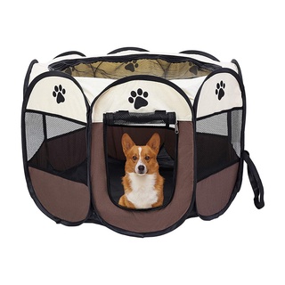 Soft Portable Foldable Pet Tent 8-Panel Mesh House Pet Playpen Kennel Denier Puppy Pen Oxford Cloth for Dog Cat Rabbit with Bag