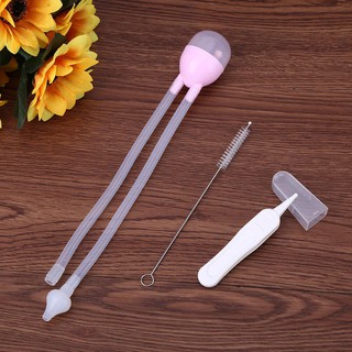 SS 3pcs Baby Nasal Aspirator Set Infants Care Vacuum Suction Snot Nose Cleaner