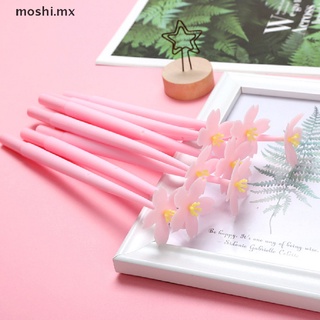 moshi 2 paquetes de silicona rosa flor gel pluma tinta negra escritura pluma lindo papelería.