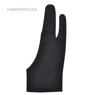 Wacom Newonehouse - guantes para artistas (2 dedos, color negro, 2 dedos, antiincrustante, pintura de dibujo, escritura, guantes)