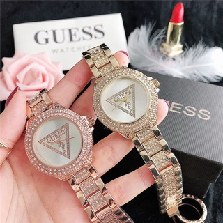 GUESS Tri Glitz alta calidad de lujo diamante moda mujeres señoras reloj Jam Tangan Wanita Perempuan