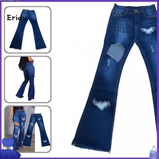 erin jeans pantalones de mezclilla de cintura alta patrón de corazón jeans cremallera streetwear