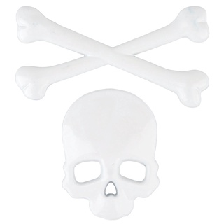 Calcomanía De Metal Con Cabeza De Esqueleto De Cráneo/Etiqueta Engomada De Insignia De Emblema De Coche Blanco JfSmart