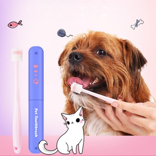 [listo stocks] cepillo de dientes redondo de 360 grados para mascotas, cepillo de dientes, adición de mal aliento, sarro, cuidado de los dientes, perro, gato, boca, perro, gato, suministros de limpieza