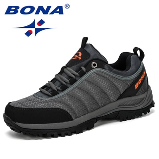 BONA 2020nueva llegada zapatos de senderismo hombre montaña zapatos de escalada al aire libre entrenador calzado hombres Trekking deporte zapatillas de deporte masculino cómodo