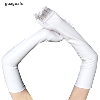 guaguafu sexy mujer brillante guantes largos cuero látex clubwear fiesta ópera disfraz mx