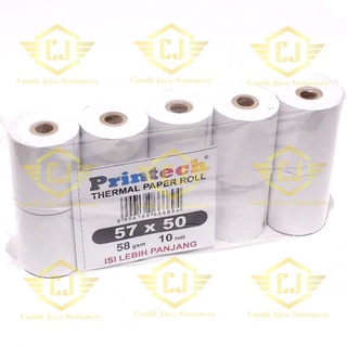 (1 paquete/10 rollo) PRINTECH 57x50 papel térmico Struk papel cajero papel