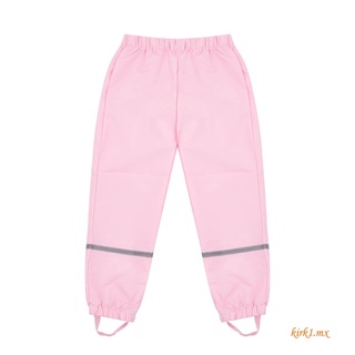 ZHY-Kids pantalones a prueba de lluvia, cintura elástica alta pantalones largos de tobillo (1)