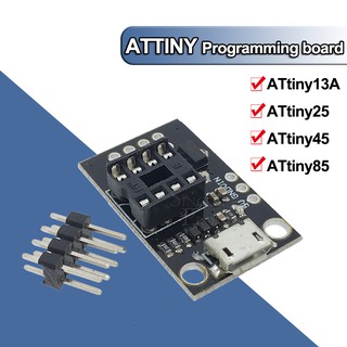 Tablero de desarrollo de ATTINY ATTINY para ATtiny13A/ATtiny25/ATtiny45/ATtiny85 Editor de programación Micro Usb conector de alimentación