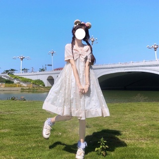 Vestido de verano de manga corta estilo lolita, ropa kawaii para mujer