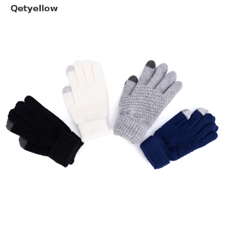 Qetamarillo de punto de invierno caliente guantes de lana táctil pantalla guantes de hombre mujeres guantes de invierno MY