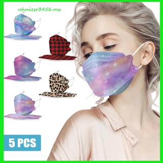 （uhuizsr3456.mx）5PC KF94 Adult's Butterfly Printed Outdoor Prevention Fish Mask Face Masks