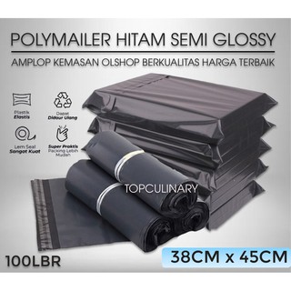 Polymailer OLSHOP bolsas de embalaje con pegamento negro SEMI brillante 35 cm x 45 cm